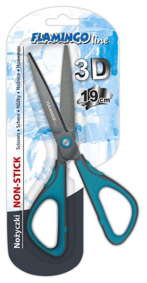Flamingo Nożyczki teflonowe czarne ostrze 3D 19cm Flamingo (FL055524)