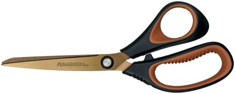 Flamingo Nożyczki tytanowe złote ostrze 3D 19cm Flamingo (FL055526)
