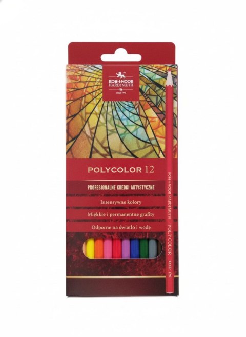 Koh-I-Noor Kredki ołówkowe polikolor 12 kol. Koh-I-Noor (3822)