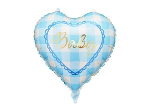 Partydeco Balon foliowy Baby serce niebieskie 14cal Partydeco (FB347)