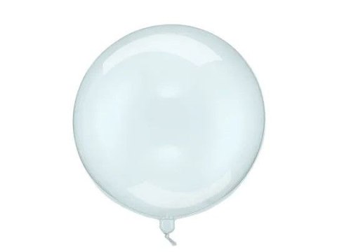 Partydeco Balon gumowy Kula, 40cm, transparentny niebieski transparentny 400mm 16cal Partydeco (ORB16-1-001)