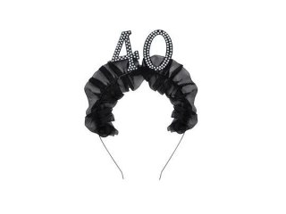 Partydeco Opaska 40 z falbanką i perełkami Partydeco (OP52-40-010)