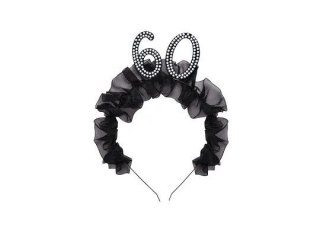 Partydeco Opaska 60 z falbanką i perełkami Partydeco (OP52-60-010)