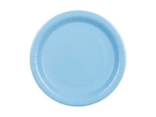 Partydeco Talerz jednorazowy jasny niebieski papier śr. 230mm 6 szt Partydeco (TPP102-001J)