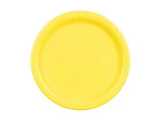 Partydeco Talerz jednorazowy żółte papier śr. 230mm 6 szt Partydeco (TPP102-084)