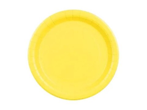 Partydeco Talerz jednorazowy żółte papier śr. 230mm 6 szt Partydeco (TPP102-084)