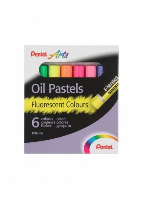 Pentel Pastele olejne 6kol fluorescencyjne 840010402490 6 kol. Pentel (PHN-F6)