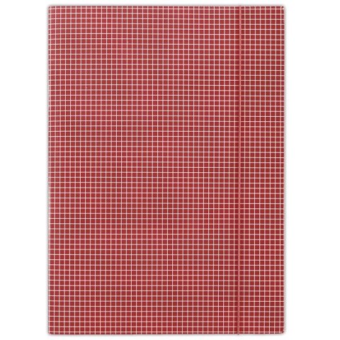 Donau Teczka kartonowa na gumkę w kratkę A4 czerwony 400g Donau (FEP04)