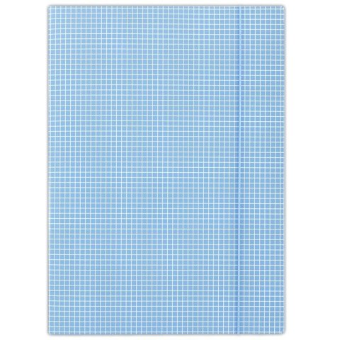 Donau Teczka kartonowa na gumkę w kratkę A4 niebieski 400g Donau (FEP10)