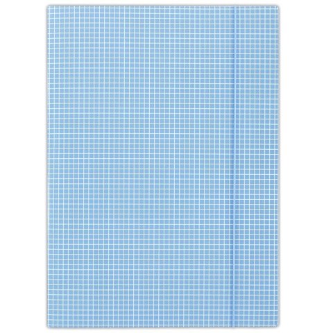 Donau Teczka kartonowa na gumkę w kratkę A4 niebieski 400g Donau (FEP10)