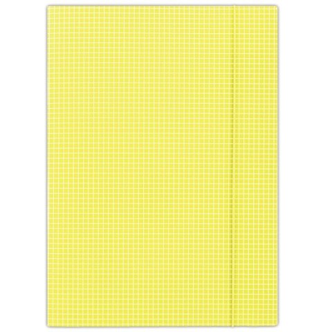 Donau Teczka kartonowa na gumkę w kratkę A4 żółty 400g Donau (FEP11)