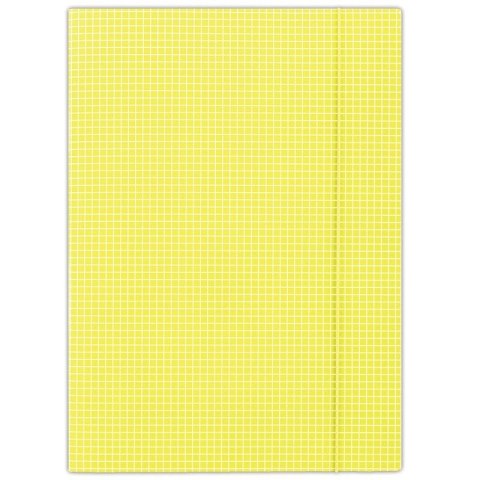 Donau Teczka kartonowa na gumkę w kratkę A4 żółty 400g Donau (FEP11)