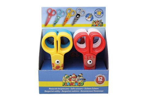 Flamingo Nożyczki dla dzieci bezpieczne, wzory zwierzęce 12cm