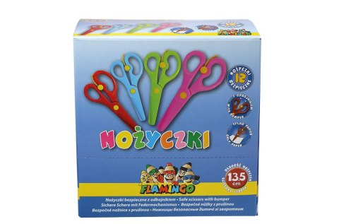 Flamingo Nożyczki dla dzieci bezpieczne z odbojnikiem 13,5cm