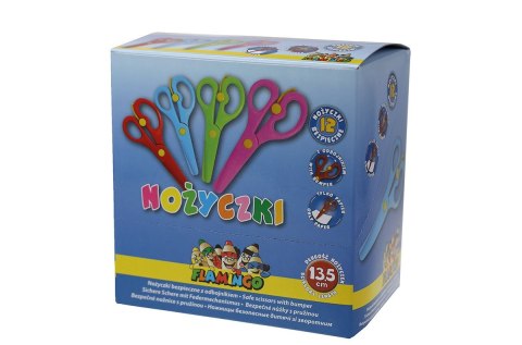 Flamingo Nożyczki dla dzieci bezpieczne z odbojnikiem 13,5cm
