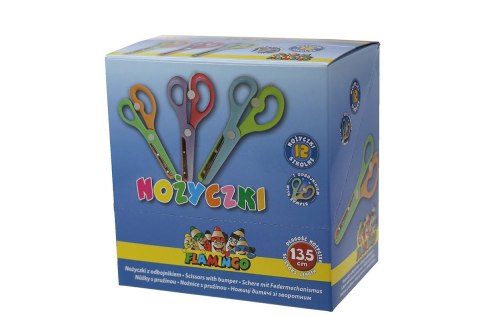 Flamingo Nożyczki dla dzieci bezpieczne z osłoniętym ostrzem z odbojnikiem 13,5cm