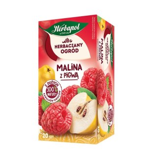 Herbapol Herbata Herbaciany Ogród owocowo-ziołowa malina z pigwą malina z żurawiną 20 saszetek Herbapol