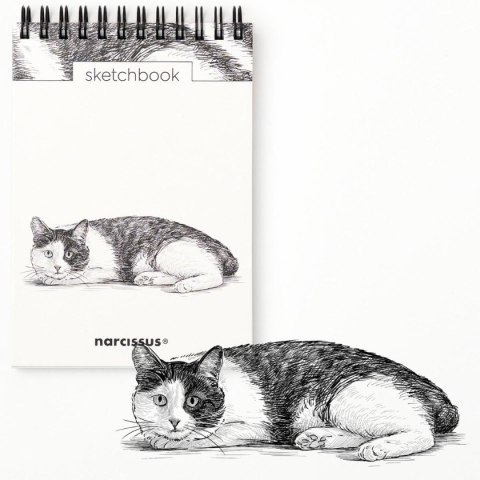 Narcissus Blok artystyczny szkicownik kot A6 120g 60k Narcissus