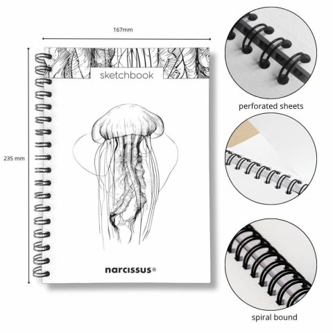 Narcissus Blok artystyczny szkicownik meduza B5 120g 60k Narcissus
