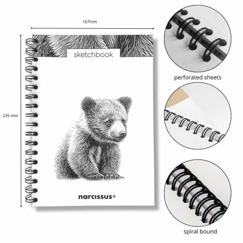 Narcissus Blok artystyczny szkicownik niedziedź B5 120g 60k Narcissus