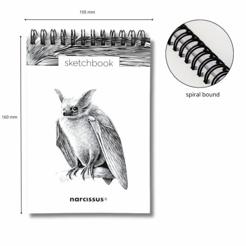 Narcissus Blok artystyczny szkicownik nietoperz A6 60k Narcissus