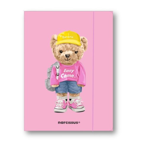 Narcissus Teczka kartonowa na gumkę Teddies& Miś Urszula A4 mix 270g Narcissus