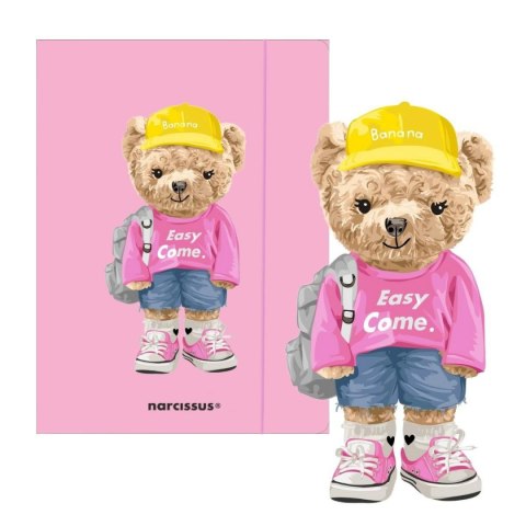 Narcissus Teczka kartonowa na gumkę Teddies& Miś Urszula A4 mix 270g Narcissus