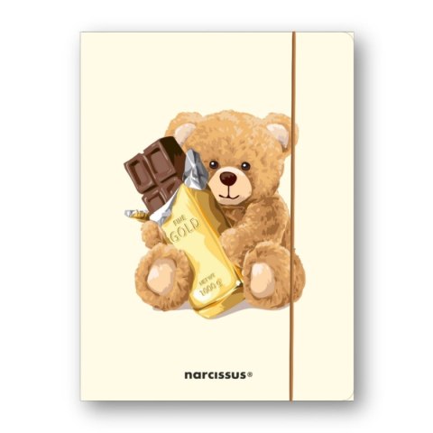 Narcissus Teczka kartonowa na gumkę Teddies& Miś z czekoladą A4 mix 270g Narcissus