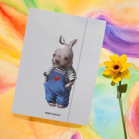Narcissus Teczka kartonowa na gumkę nosorożec A4 mix 270g Narcissus