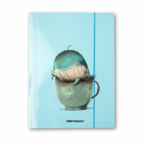 Narcissus Teczka kartonowa na gumkę wieloryb A4 różne 270g Narcissus