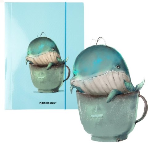 Narcissus Teczka kartonowa na gumkę wieloryb A4 różne 270g Narcissus