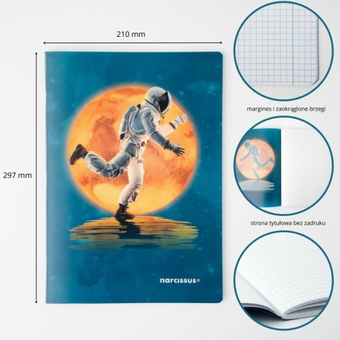 Narcissus Zeszyt COSMO PP A4 60k. 75g krata Narcissus