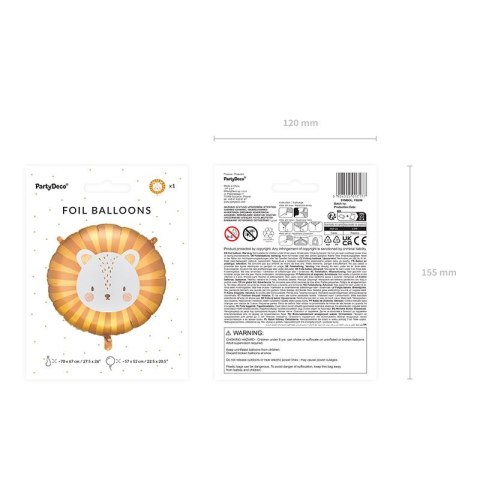 Partydeco Balon foliowy Lew, 70x67 cm 20cal Partydeco (FB208)