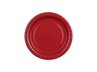 Partydeco Talerz jednorazowy ciemnoczerwony papier śr. 180mm 6 szt Partydeco (TPP90-007C)