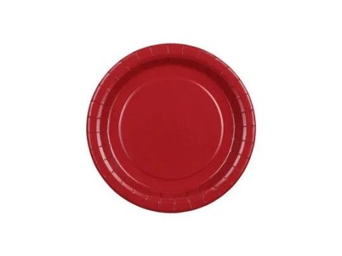 Partydeco Talerz jednorazowy ciemnoczerwony papier śr. 180mm 6 szt Partydeco (TPP90-007C)