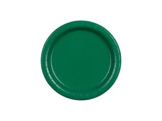 Partydeco Talerz jednorazowy ciemny zielony papier śr. 180mm 6 szt Partydeco (TPP90-012C)