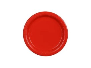 Partydeco Talerz jednorazowy czerwony papier śr. 180mm 6 szt Partydeco (TPP90-007)
