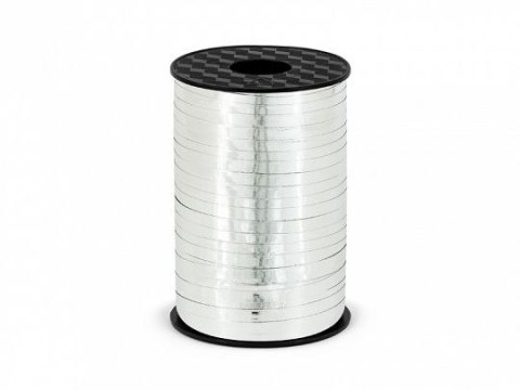 Partydeco Wstążka 5x225 [mm x m] srebrna Partydeco (PRM5-018)