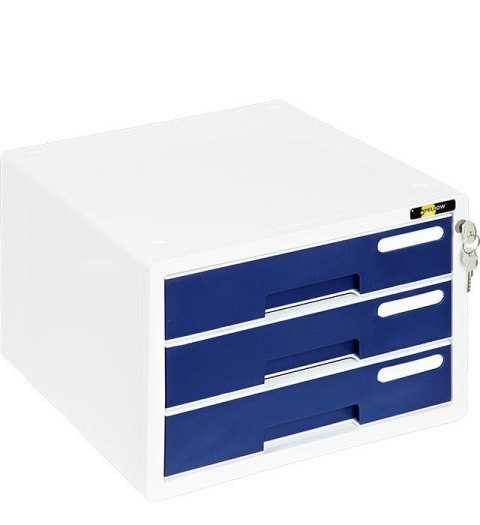 Yellow One Pojemnik z szufladami YL-SP03 + zamek granatowy 3 szuflad [mm:] 210x353x300 Yellow One (120-1889)