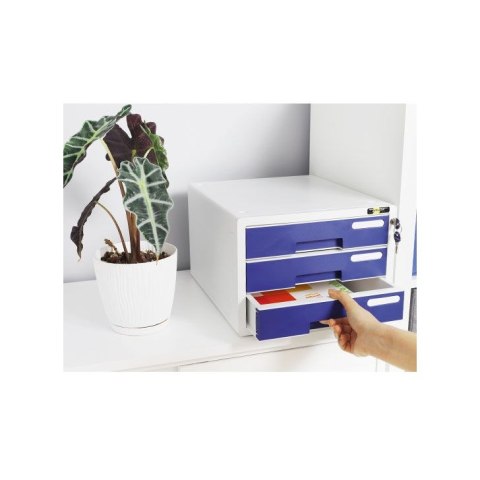 Yellow One Pojemnik z szufladami YL-SP03 + zamek granatowy 3 szuflad [mm:] 210x353x300 Yellow One (120-1889)