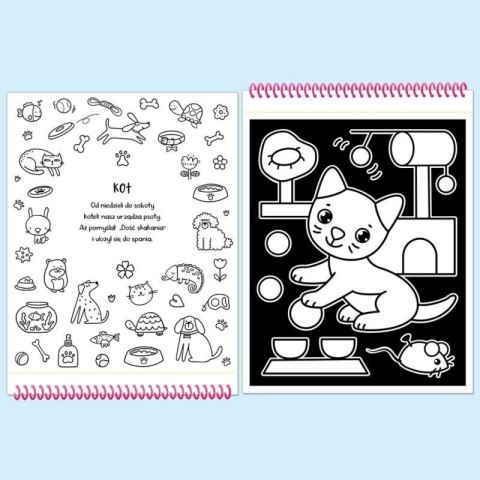 Aksjomat Książka dla dzieci Dotykaj i koloruj! W domu. Welurkowe kolorowanki Aksjomat