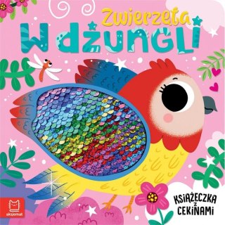 Aksjomat Książka dla dzieci Zwierzęta w dżungli. Książeczka z cekinami Aksjomat