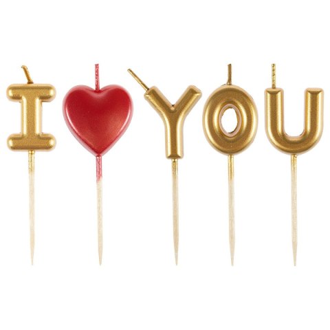 Arpex Świeczka ozdobna I LOVE YOU (5 szt.) Arpex (DS3478)