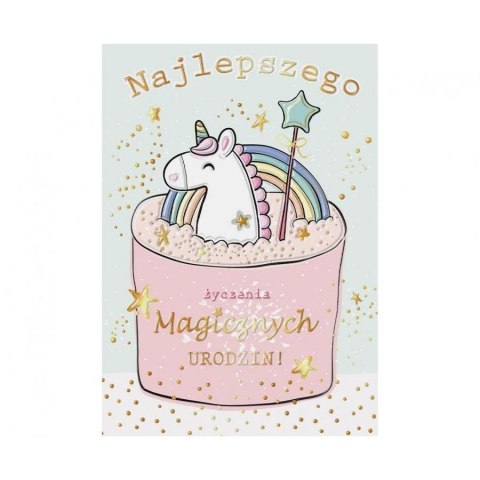 Henry Kartka składana Karnet A5 miętowy jednorożec A5 Henry (5908451980740)