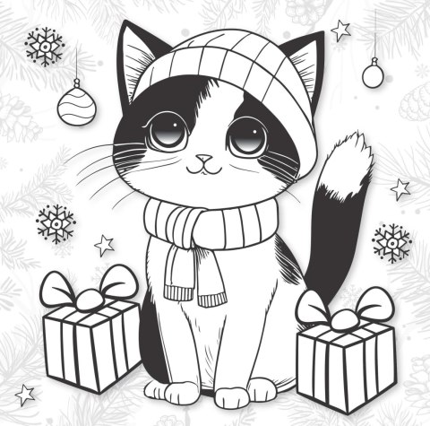 Kolorowanka Święty Mikołaj 3D