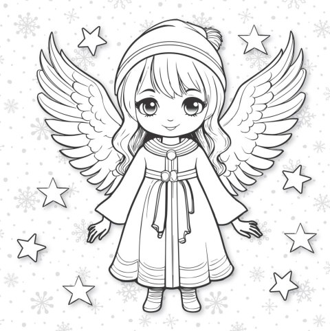 Kolorowanka Sypie śnieg 3D