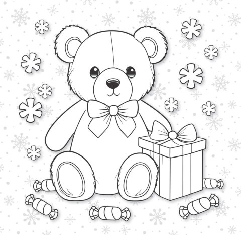 Kolorowanka Sypie śnieg 3D