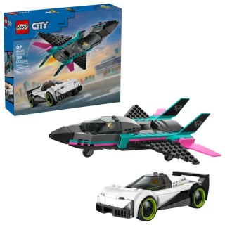 Lego Klocki konstrukcyjne City Odrzutowiec kontra samochód Lego (60489)