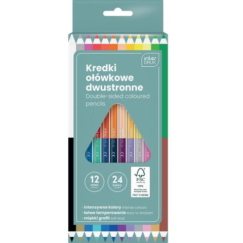 Noster Kredki ołówkowe dwustronne 12/24 kol 5902277329813 24 kol. Noster