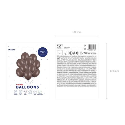Partydeco Balon gumowy Party Deco BALONY STRONG pastelowy 10 szt brązowy 270mm Partydeco (SB12P-032Z-10)